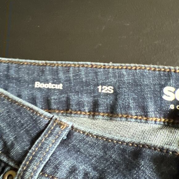 Sonoma Jeans Womens 12 Short Dark Blue Stretch Denim Mid Rise Bootcut 29" Inseam - Picture 8 of 13